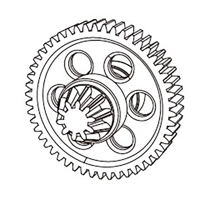 MJX-14401G - Couronne de transmission + pignon conique arrière (acier